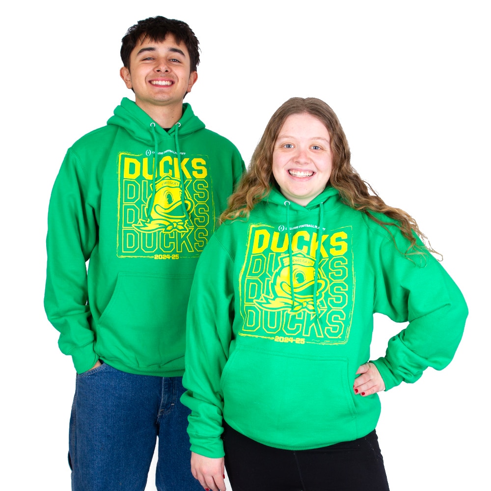 Playoffs, McKenzie SewOn, Green, Hoodie, Cotton Blend, Men, Unisex, Football, 2024, Post Season, Duck Mascot, Pullover, Sweatshirt, 919501